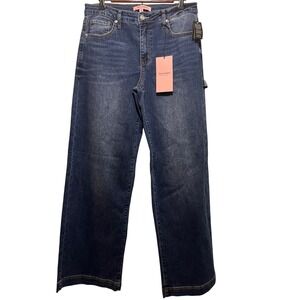 Juicy Couture Rhinestone‎ Carpenter Jeans Wide Leg Dark Wash Denim Size 9/29 NWT